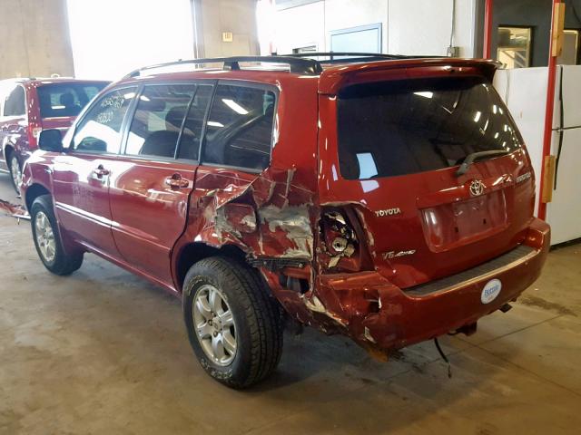 JTEHF21A020079513 - 2002 TOYOTA HIGHLANDER RED photo 3