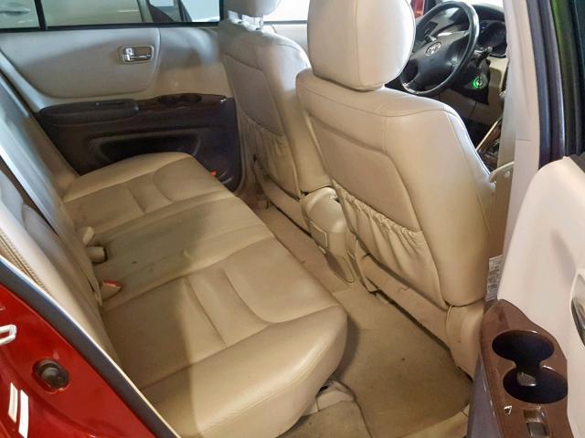 JTEHF21A020079513 - 2002 TOYOTA HIGHLANDER RED photo 6