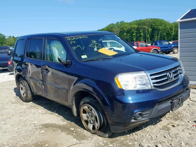 5FNYF4H24DB030270 - 2013 HONDA PILOT LX BLUE photo 1