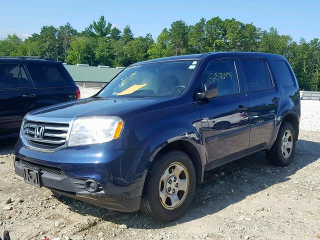 5FNYF4H24DB030270 - 2013 HONDA PILOT LX BLUE photo 2