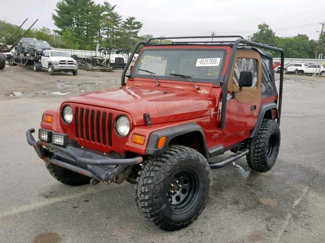 1J4FY29PXXP492224 - 1999 JEEP WRANGLER / RED photo 2