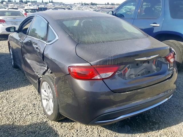 1C3CCCAB3GN150613 - 2016 CHRYSLER 200 LIMITE GRAY photo 3