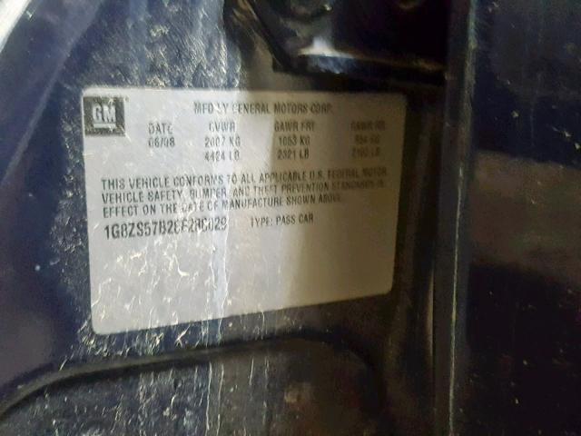 1G8ZS57B28F288029 - 2008 SATURN AURA XE BLUE photo 10