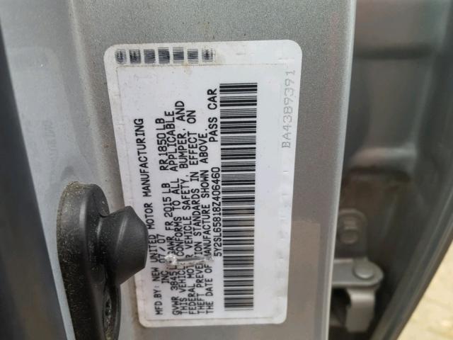 5Y2SL65818Z406460 - 2008 PONTIAC VIBE SILVER photo 10