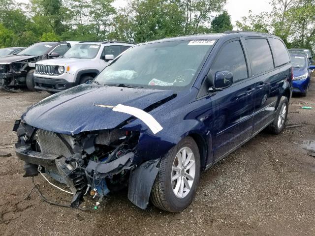 2C4RDGCG5ER104512 - 2014 DODGE GRAND CARA BLUE photo 2