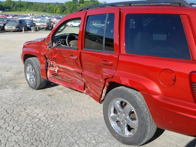 1J4GW58J03C594304 - 2003 JEEP GRAND CHER RED photo 10