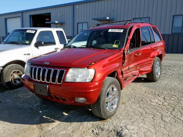 1J4GW58J03C594304 - 2003 JEEP GRAND CHER RED photo 2