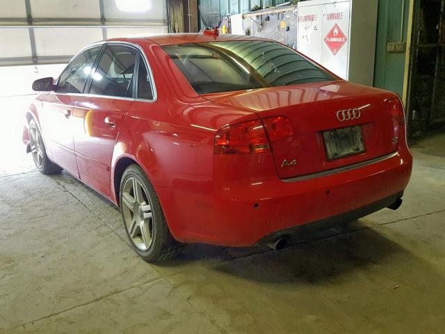 WAUDH78E76A184047 - 2006 AUDI A4 3.2 QUA RED photo 3