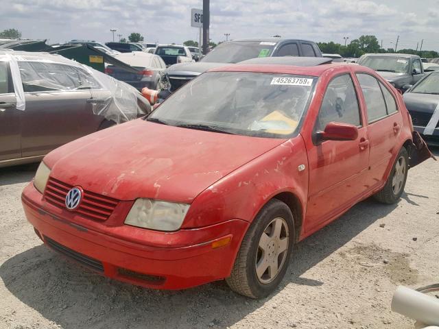 3VWSS29MX1M030395 - 2001 VOLKSWAGEN JETTA GLS RED photo 2