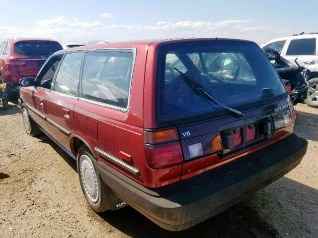 JT2VV21WXL0114350 - 1990 TOYOTA CAMRY DLX წითელი ფოტო 3