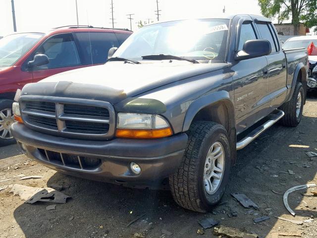 1B7HG38N62S682938 - 2002 DODGE DAKOTA QUA GRAY photo 2