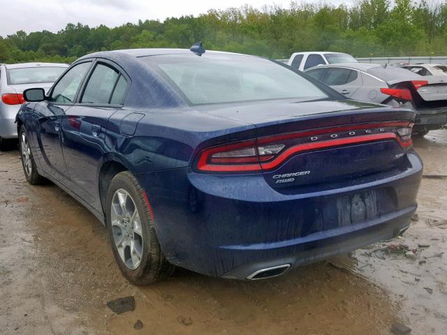 2C3CDXJG7FH903342 - 2015 DODGE CHARGER SX BLUE photo 3