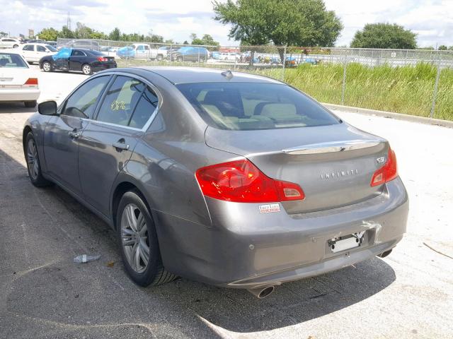 JN1CV6AP4BM509455 - 2011 INFINITI G37 BASE GRAY photo 3