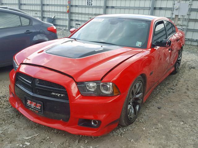 2C3CDXEJ5EH156022 - 2014 DODGE CHARGER SR RED photo 2