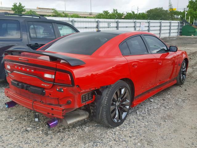 2C3CDXEJ5EH156022 - 2014 DODGE CHARGER SR RED photo 4