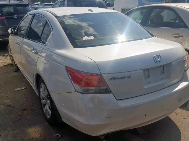 5KBCP3F83AB017158 - 2010 HONDA ACCORD EXL WHITE photo 3