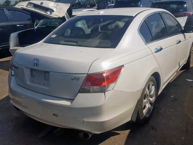 5KBCP3F83AB017158 - 2010 HONDA ACCORD EXL WHITE photo 4