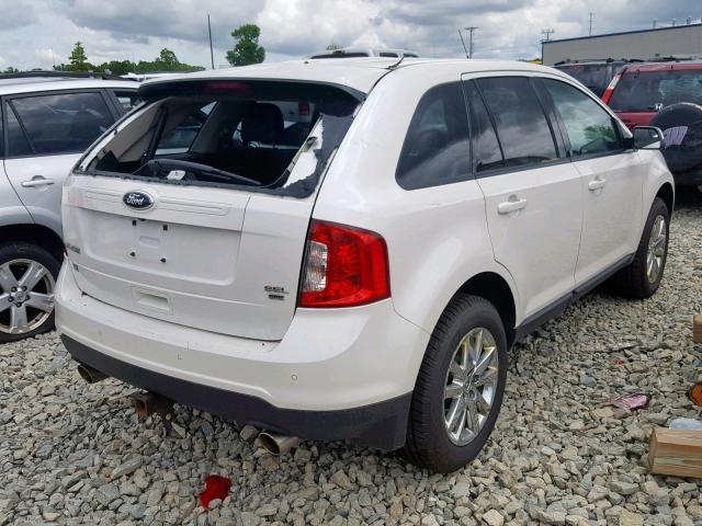 2FMDK4JC0EBB29532 - 2014 FORD EDGE SEL WHITE photo 4