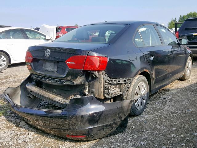 3VW1K7AJ7BM339284 - 2011 VOLKSWAGEN JETTA BASE BLACK photo 4