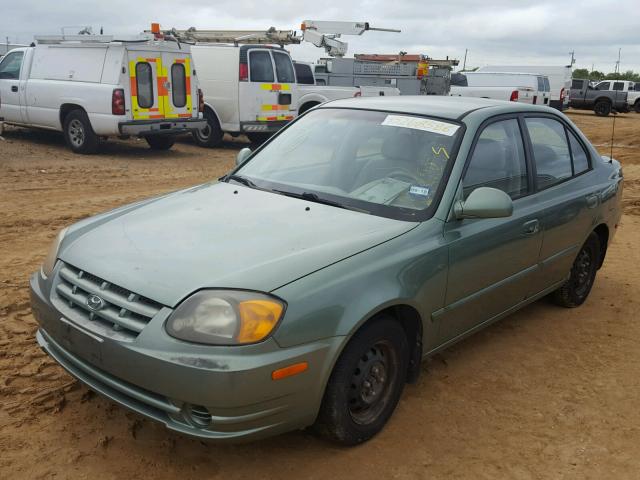 KMHCG45C84U568008 - 2004 HYUNDAI ACCENT GL GREEN photo 2