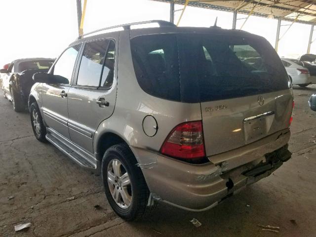 4JGAB57E55A566259 - 2005 MERCEDES-BENZ ML 350 SILVER photo 3