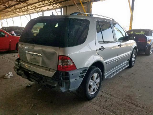 4JGAB57E55A566259 - 2005 MERCEDES-BENZ ML 350 SILVER photo 4