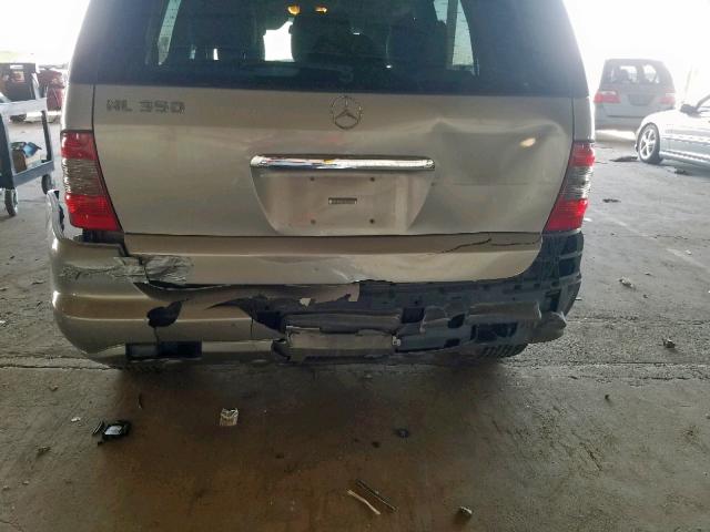 4JGAB57E55A566259 - 2005 MERCEDES-BENZ ML 350 SILVER photo 9