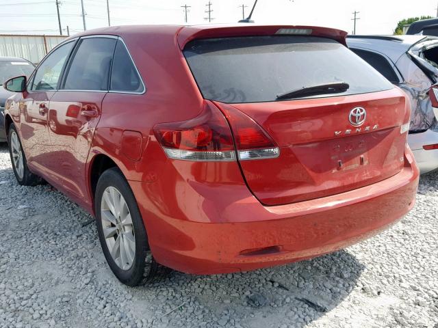 4T3ZA3BB8DU069542 - 2013 TOYOTA VENZA LE RED photo 3