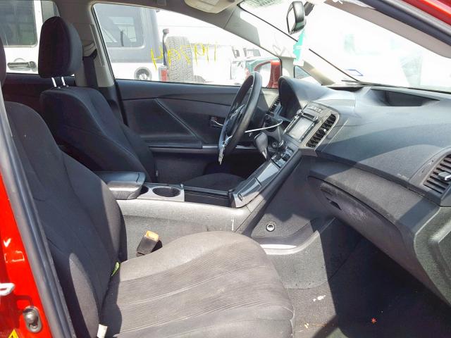 4T3ZA3BB8DU069542 - 2013 TOYOTA VENZA LE RED photo 5