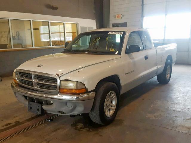 1B7GL22X81S163111 - 2001 DODGE DAKOTA WHITE photo 2