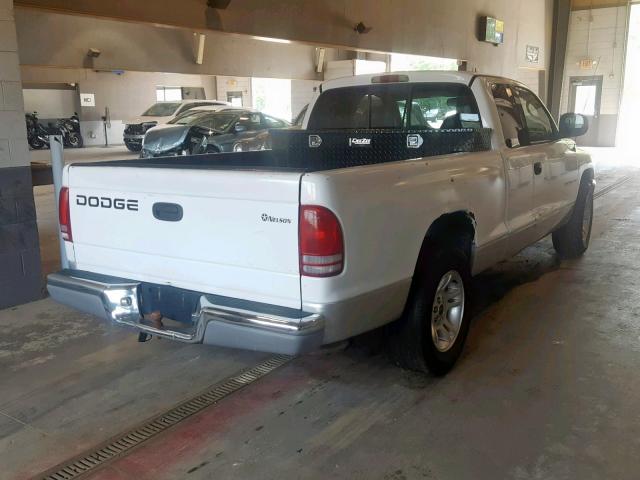 1B7GL22X81S163111 - 2001 DODGE DAKOTA WHITE photo 4