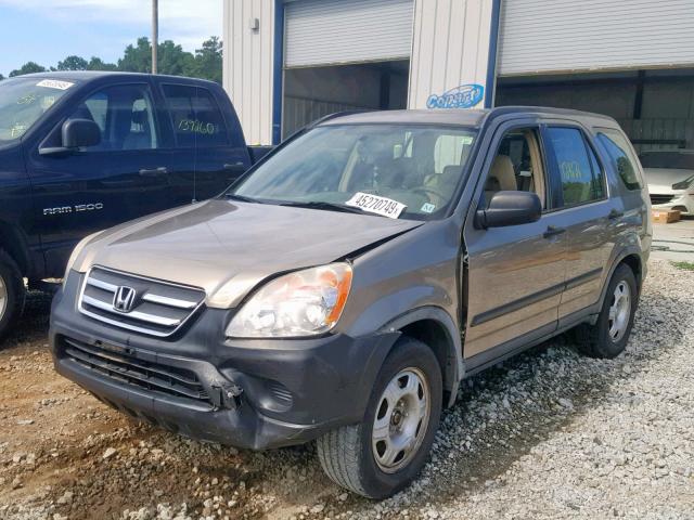 JHLRD68555C003466 - 2005 HONDA CR-V LX TAN photo 2