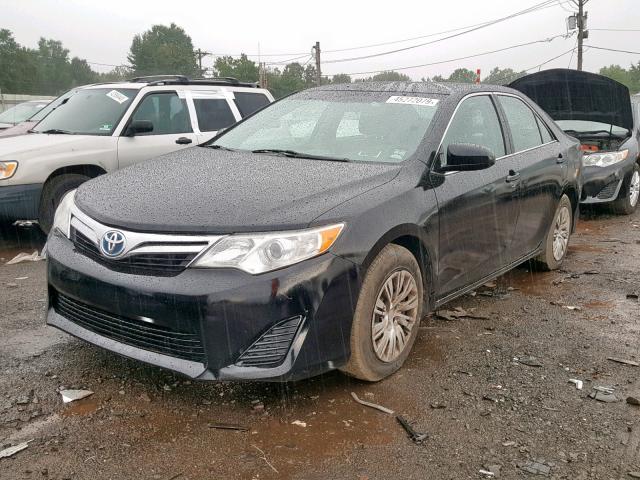 4T1BD1FK5EU140326 - 2014 TOYOTA CAMRY HYBR BLACK photo 2