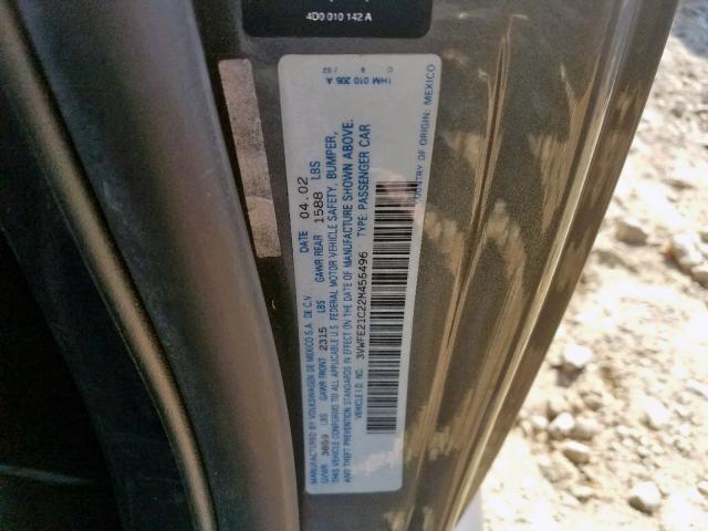 3VWFE21C22M456496 - 2002 VOLKSWAGEN NEW BEETLE 石墨色 照片 10