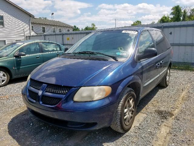 1B4GP45G41B115162 - 2001 DODGE CARAVAN SP BLUE photo 2