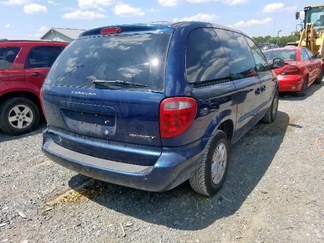 1B4GP45G41B115162 - 2001 DODGE CARAVAN SP BLUE photo 4