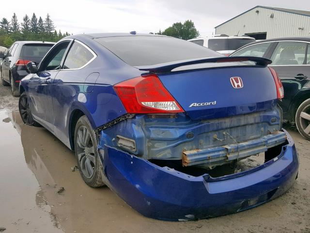 1HGCS1B82BA800748 - 2011 HONDA ACCORD EXL BLUE photo 3