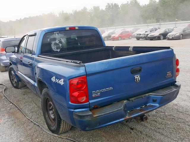 1D7HW48N65S130469 - 2005 DODGE DAKOTA QUA BLUE photo 3