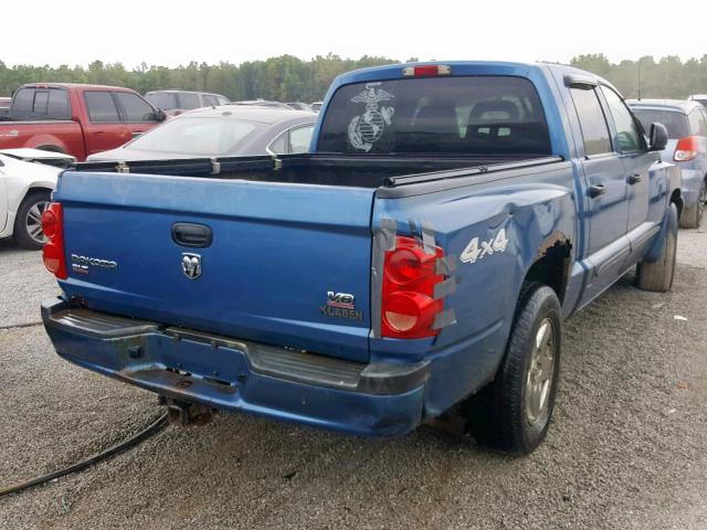 1D7HW48N65S130469 - 2005 DODGE DAKOTA QUA BLUE photo 4