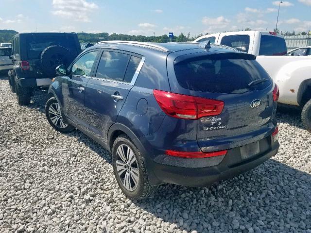 KNDPCCAC1F7756775 - 2015 KIA SPORTAGE E BLUE photo 3