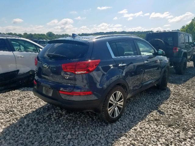 KNDPCCAC1F7756775 - 2015 KIA SPORTAGE E BLUE photo 4