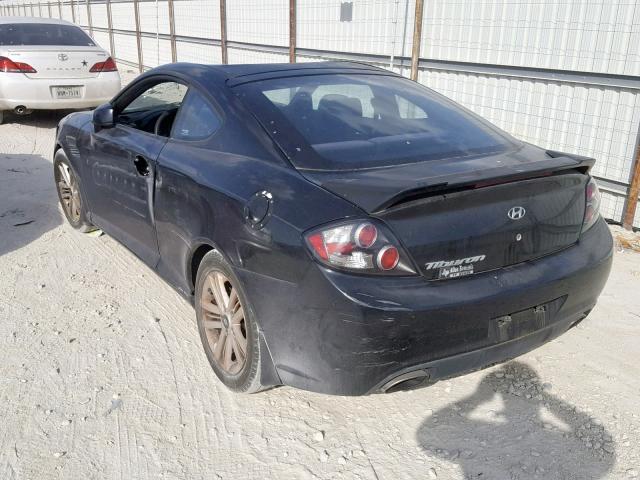 KMHHM66D18U289748 - 2008 HYUNDAI TIBURON GS BLACK photo 3