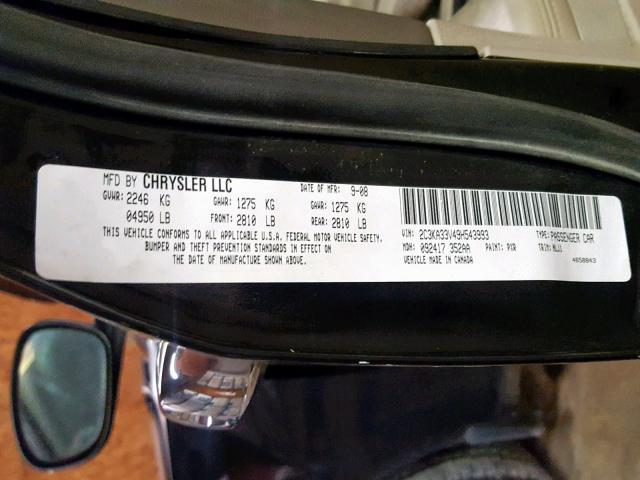 2C3KA33V49H543993 - 2009 CHRYSLER 300 LIMITE BLACK photo 10