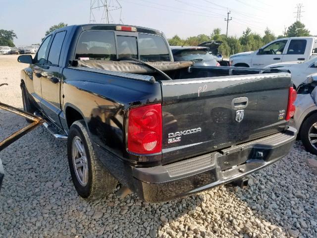 1D7HE48P77S261322 - 2007 DODGE DAKOTA QUA BLACK photo 3