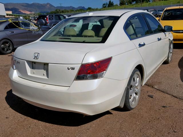 1HGCP36848A020105 - 2008 HONDA ACCORD EXL WHITE photo 4