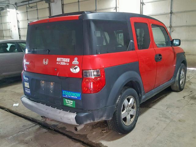 5J6YH28615L029524 - 2005 HONDA ELEMENT EX RED photo 4