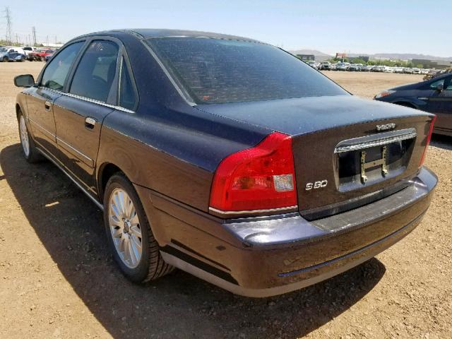 YV1TS592561445341 - 2006 VOLVO S80 2.5T BLUE photo 3