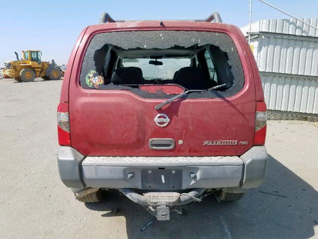 5N1ED28T42C553493 - 2002 NISSAN XTERRA XE BURGUNDY photo 9