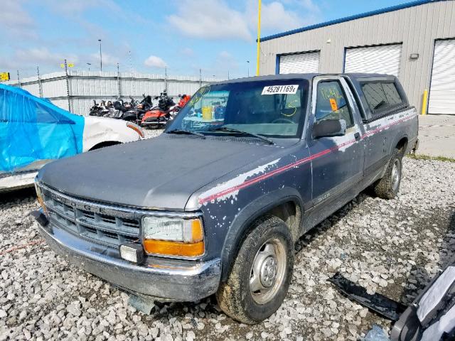 1B7HL26X1NS655242 - 1992 DODGE DAKOTA GRAY photo 2