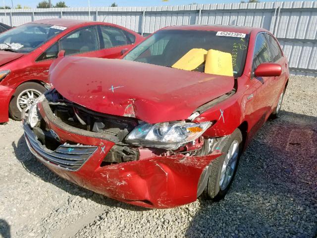 JTNBB46K593052959 - 2009 TOYOTA CAMRY HYBR RED photo 2